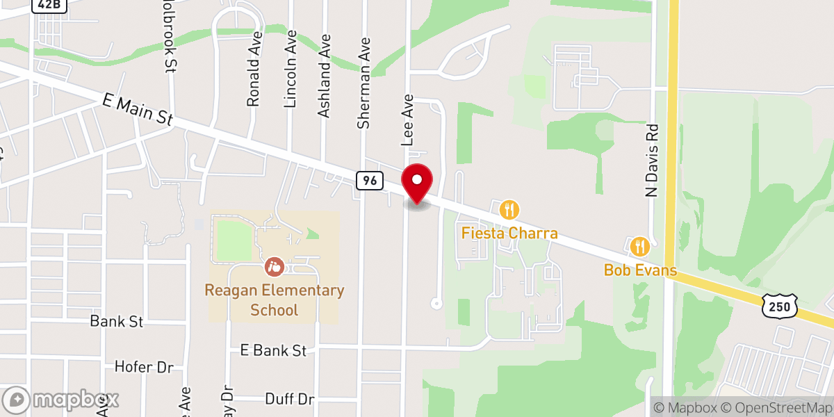 Map showing location of Northern Ohio District Church Office