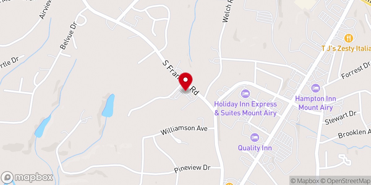 Map showing location of Mt Airy Christian Church