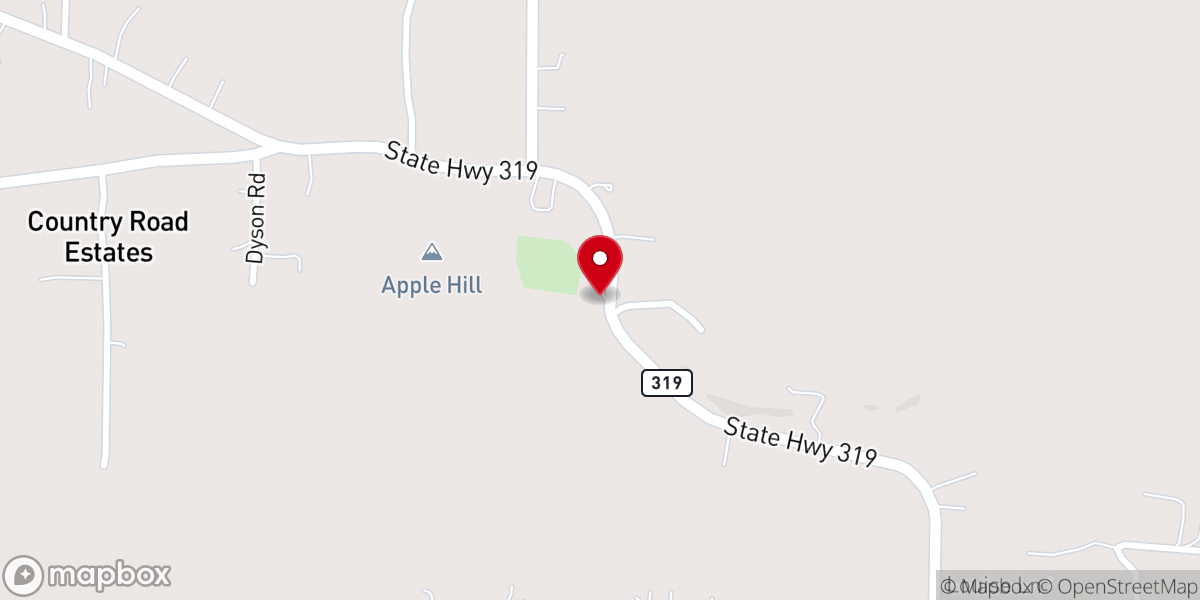 Map showing location of Apple Hill Church