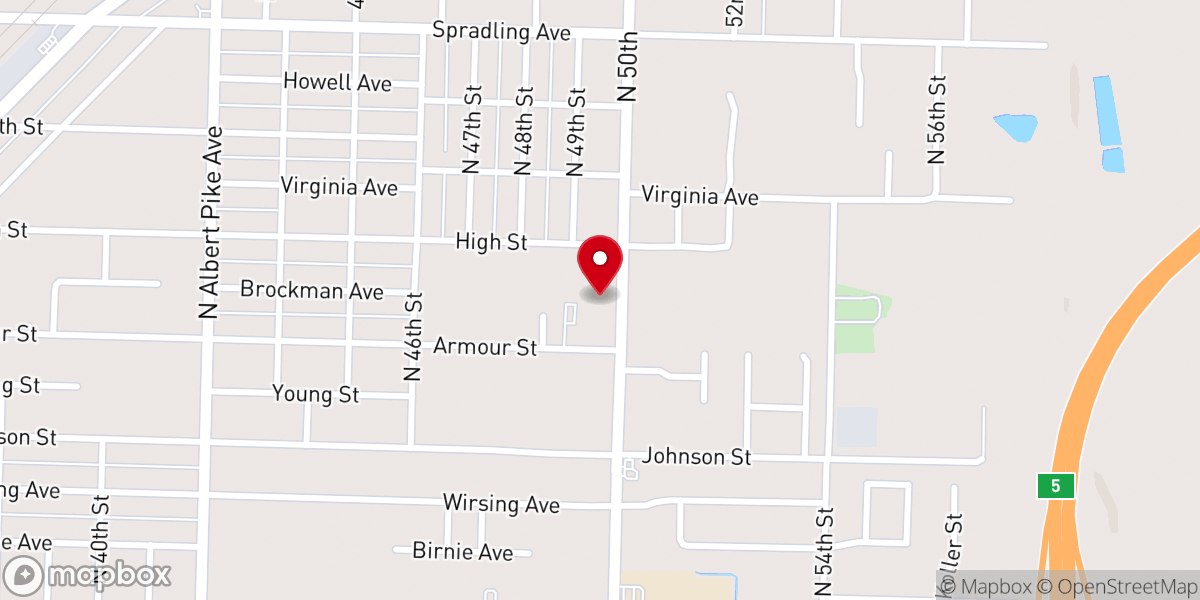 Map showing location of Saint James Missionary Baptist Church