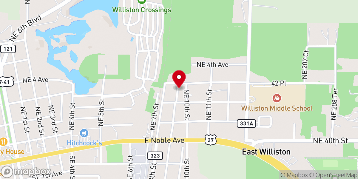 Map showing location of Jones Temple Church of God