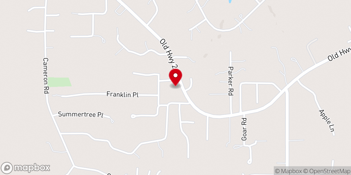 Map showing location of Autumn Ridge Baptist Church