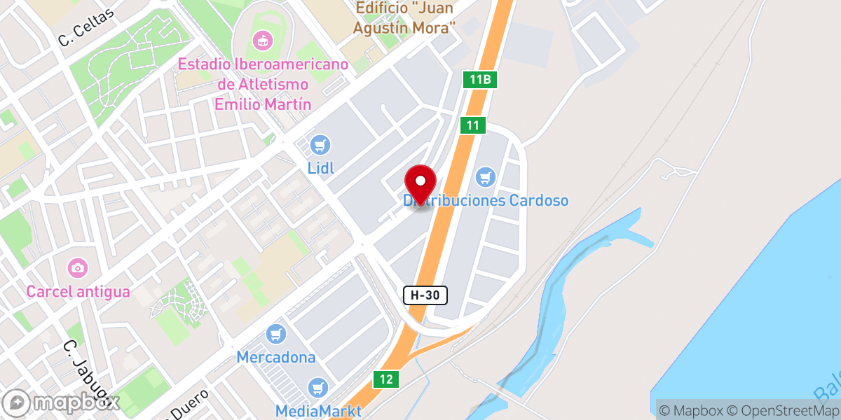 Map showing location of Iglesia Evangélica Gerizim