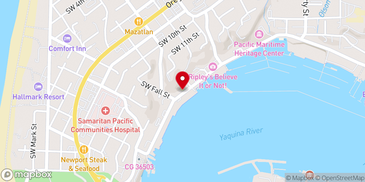Map showing location of Newport Bay Candle Company