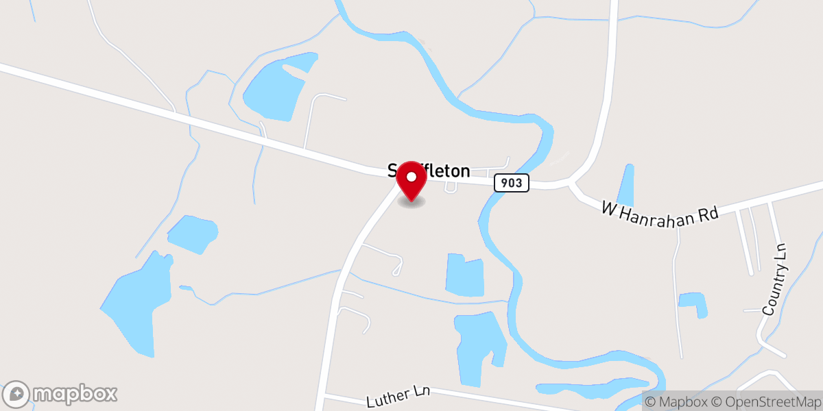 Map showing location of Little Creek Original Free Will Baptist Church