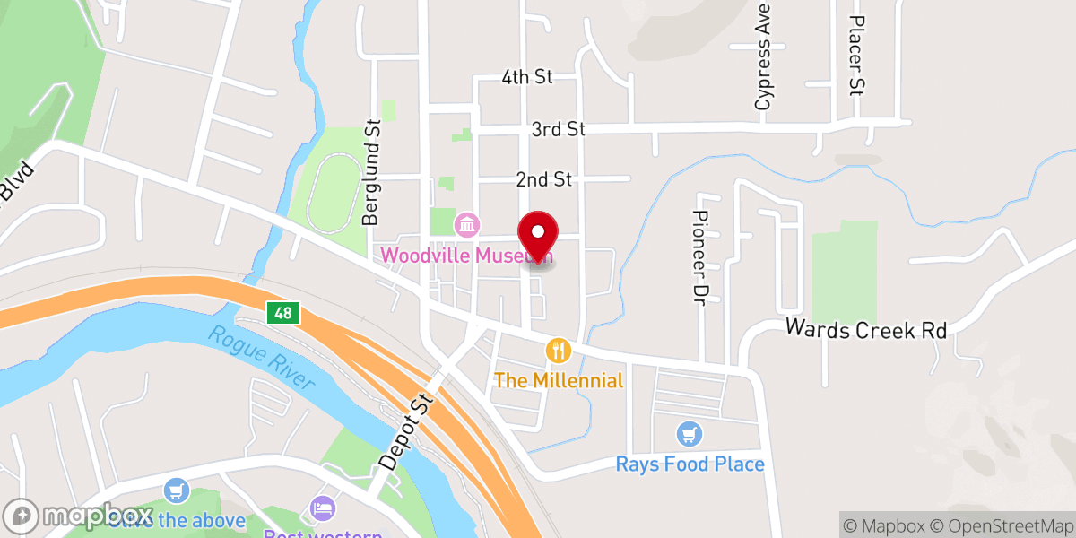 Map showing location of Rogue River Community Center - Food Distribution Center