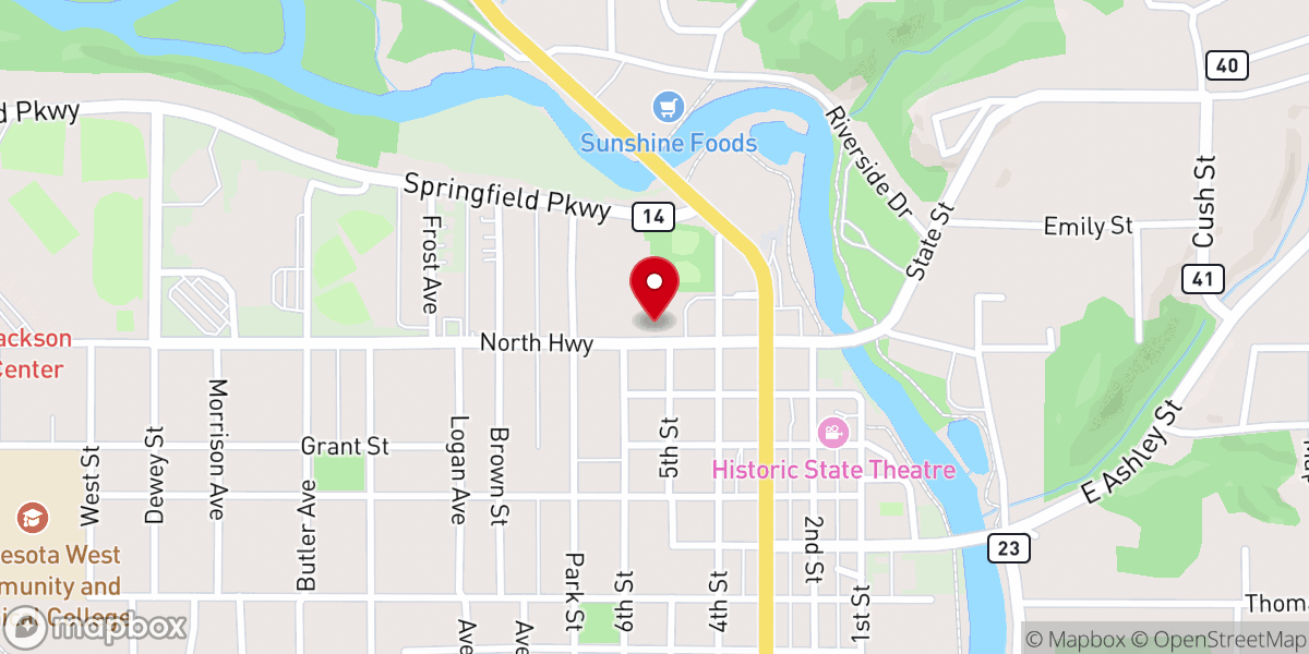 Map showing location of Salem Lutheran Church ELCA