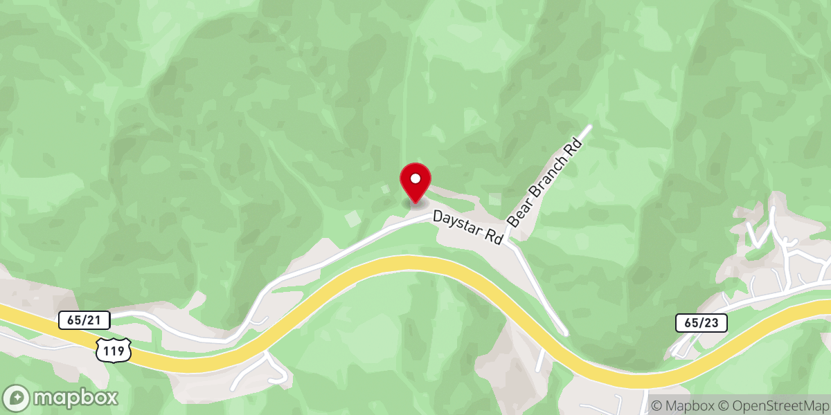 Map showing location of Trace Fork Church