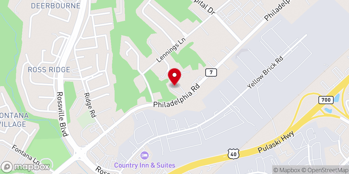 Map showing location of Living Water Lutheran Church