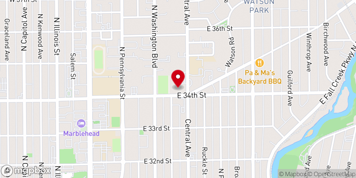 Map showing location of Tabernacle Presbyterian Church