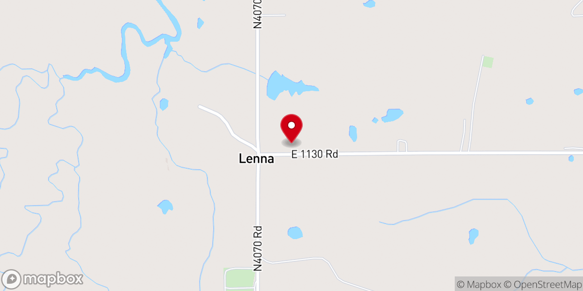 Map showing location of Historic Lenna Church of Christ