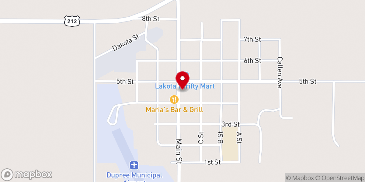 Map showing location of Calvary Chapel Church - Cheyenne River Sioux Indian Reservation