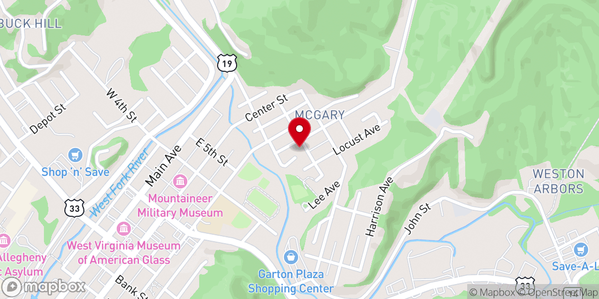 Map showing location of Broad St United Methodist Parsonage