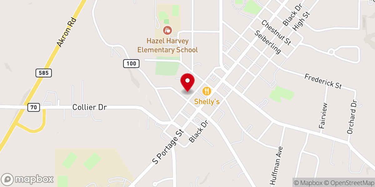 Map showing location of Zion Lutheran ELCA