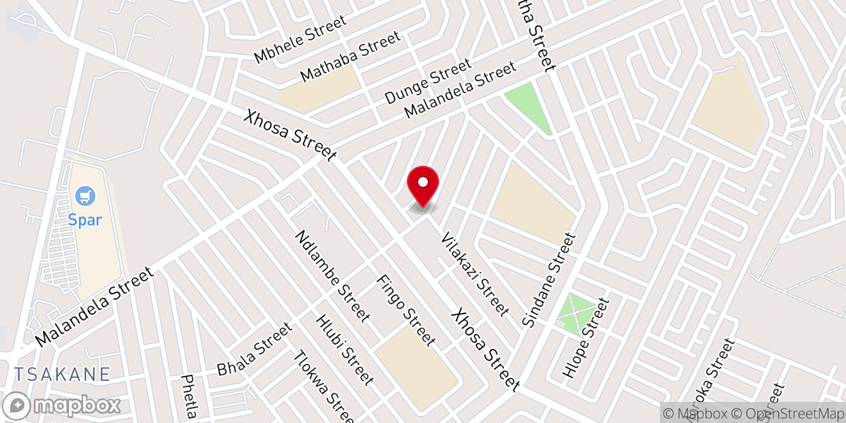 Map showing location of Tsakane Central Methodist Church