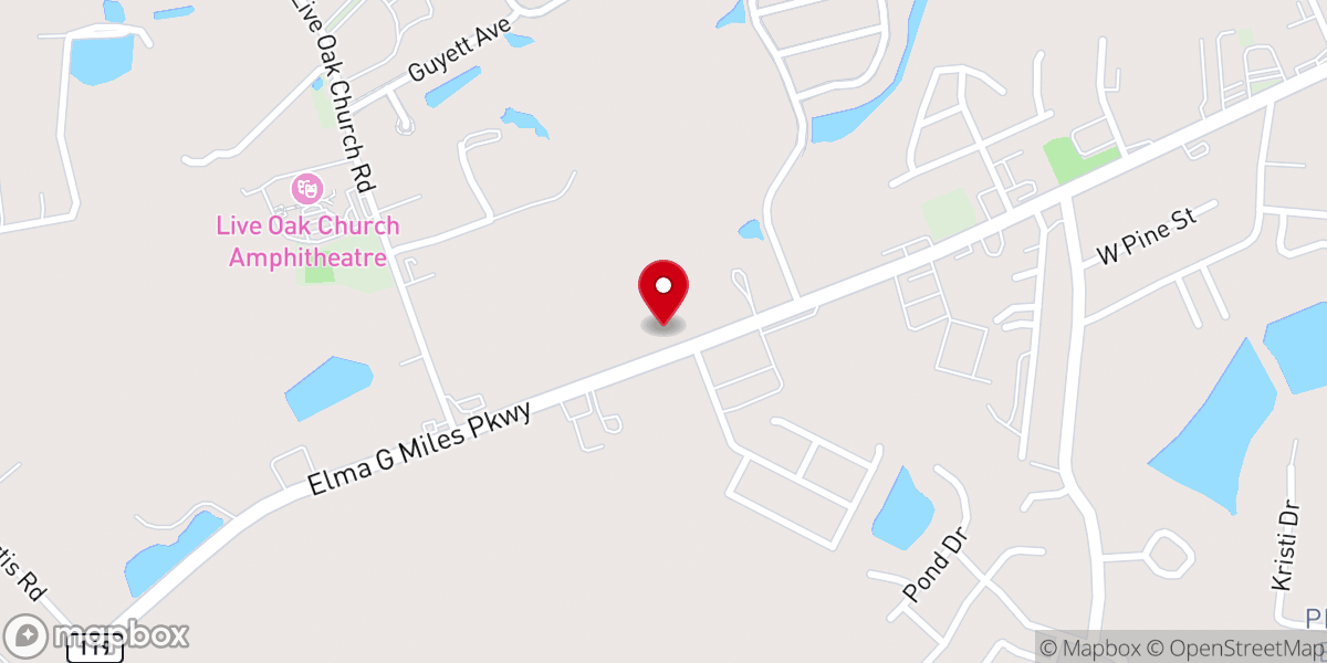 Map showing location of Cathedral of Faith Church
