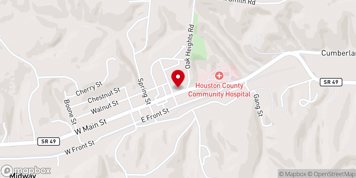 Map showing location of Erin Cumberland Presbyterian Church