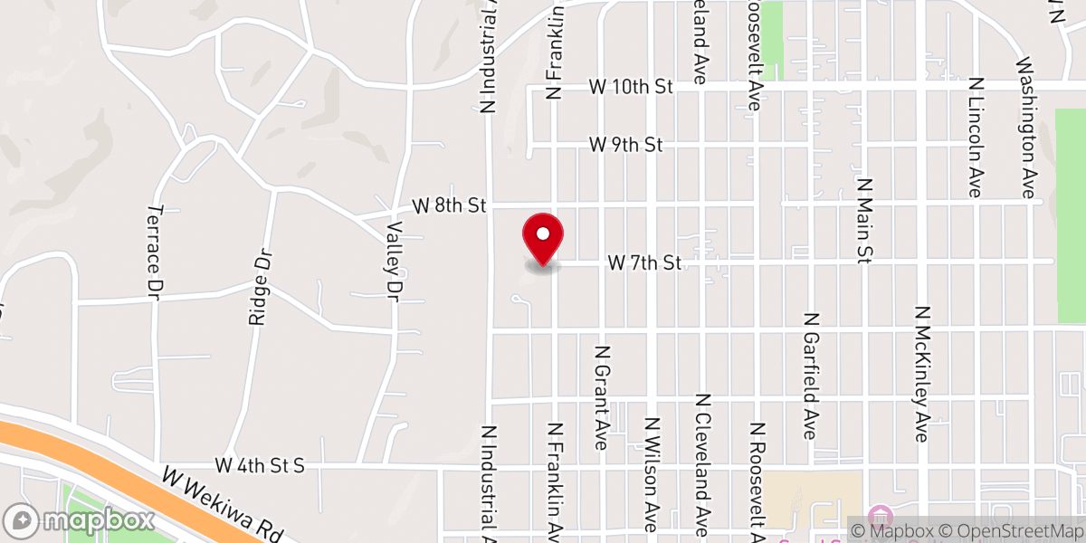 Map showing location of Apostolic Church of Jesus Christ of Sand Springs, Oklahoma
