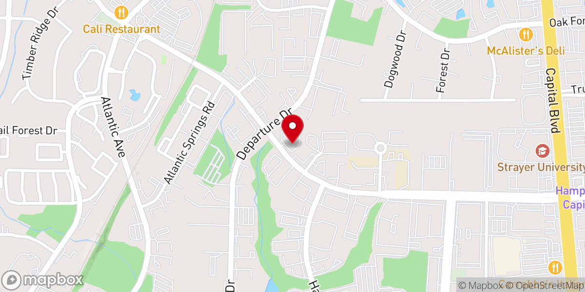 Map showing location of Harvest Raleigh Church