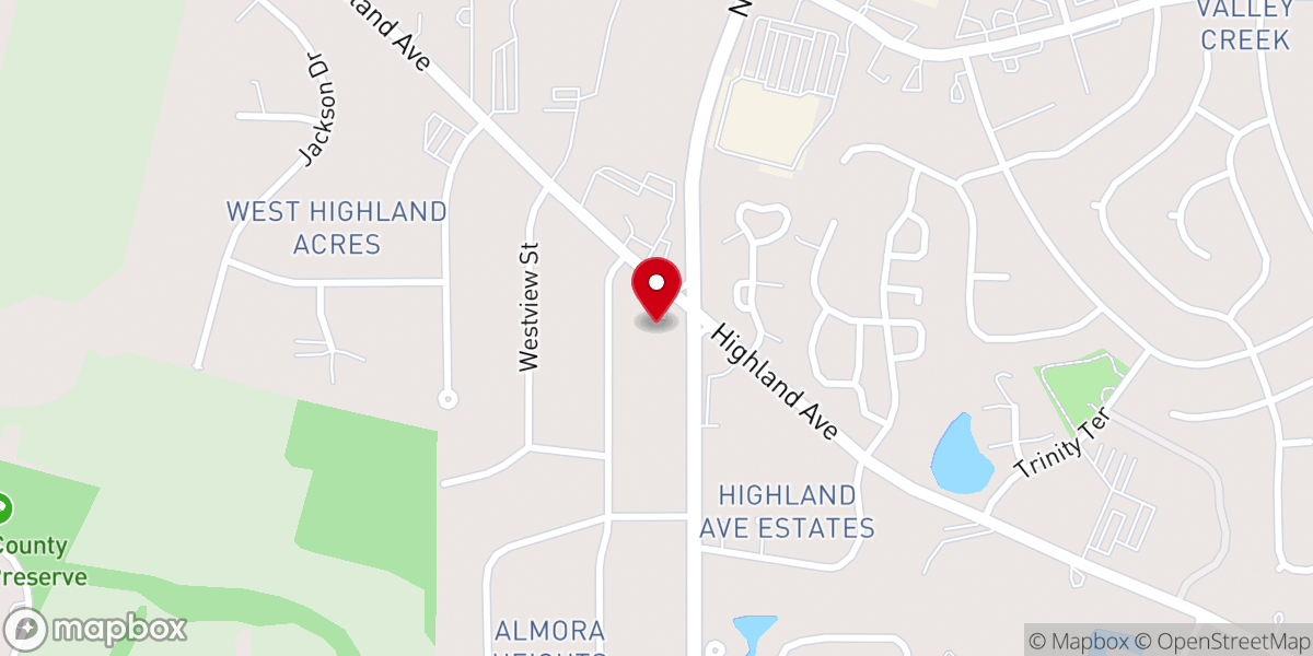 Map showing location of Westside Church of Christ