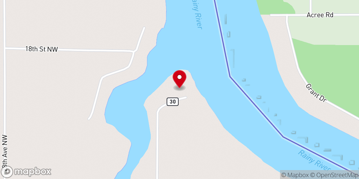 Map showing location of Wabanica Lutheran Church