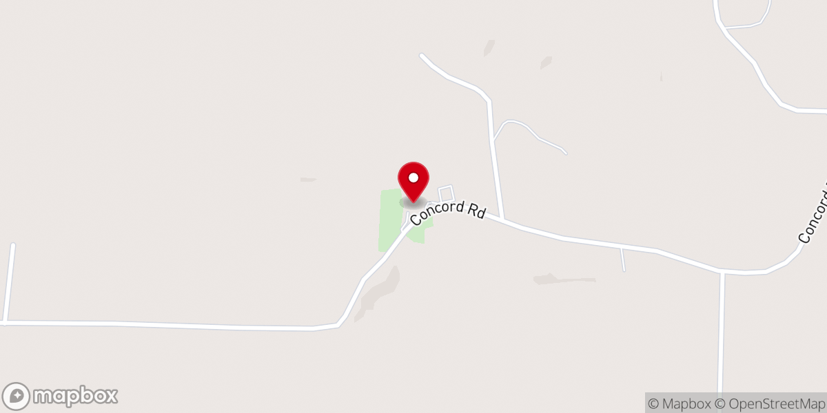 Map showing location of Second Concord Church