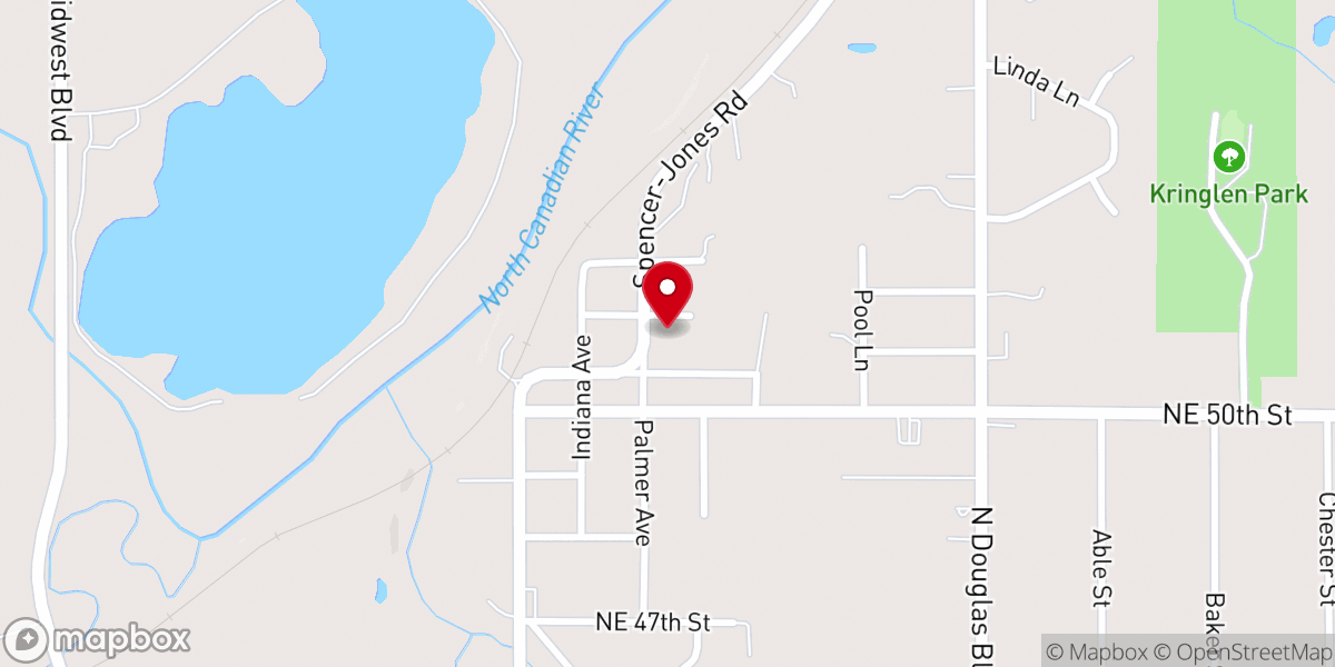 Map showing location of Spencer United Methodist Church