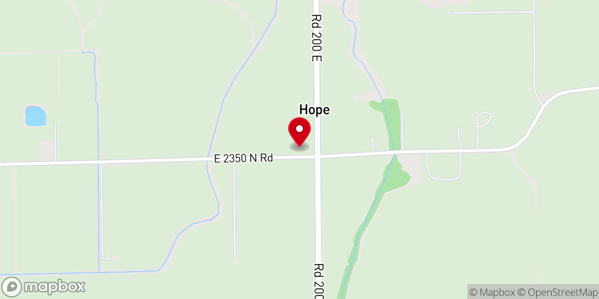 Map showing location of Hope United Church of Christ