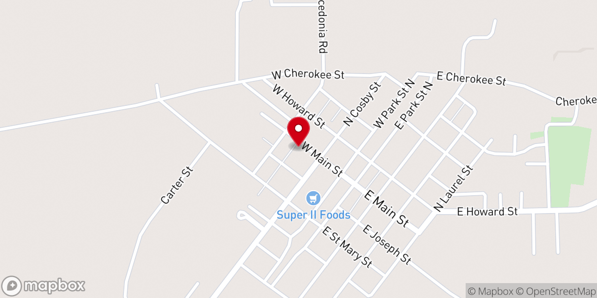 Map showing location of Thomas Memorial Presbyterian Church