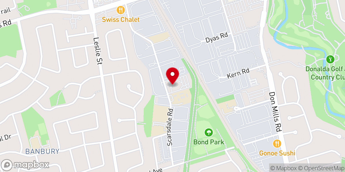 Map showing location of Korean Central Toronto Presbyterian Church