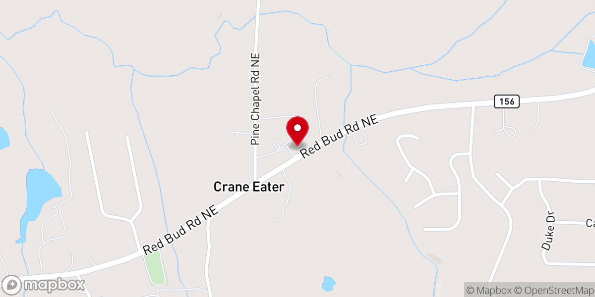 Map showing location of Crane Eater Community Church