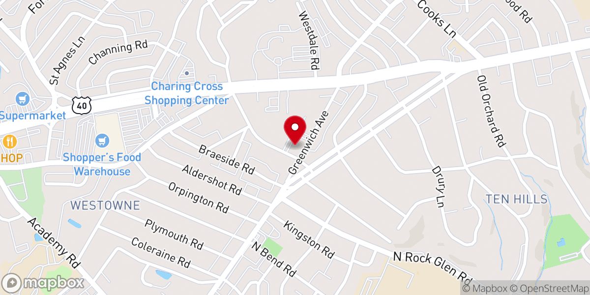 Map showing location of West Baltimore United Methodist Church