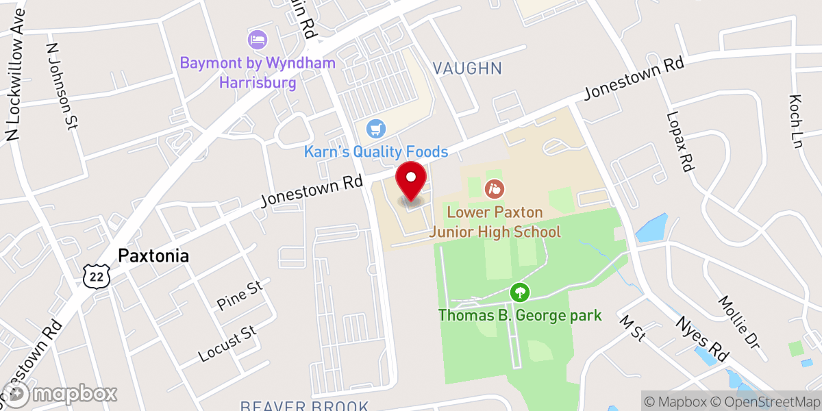 Map showing location of First Haitian Christian Assembly RCCG Harrisburg