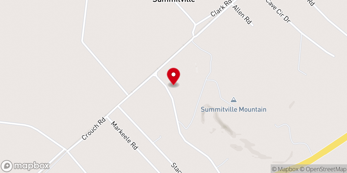 Map showing location of Summitville Baptist Church
