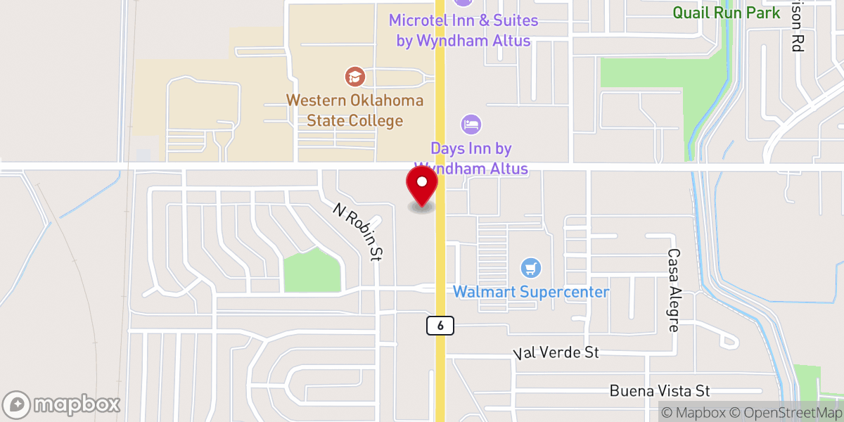 Map showing location of Southwest Baptist Association