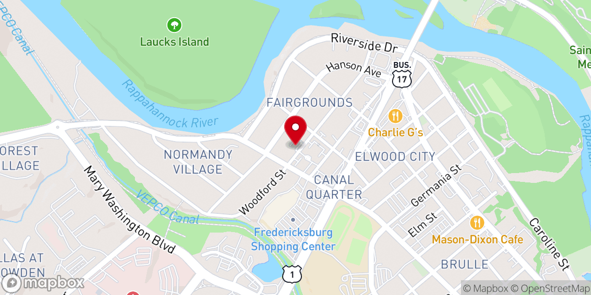 Map showing location of Northside Baptist Church