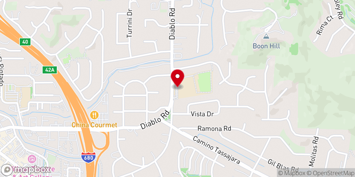 Map showing location of Danville Presbyterian Church