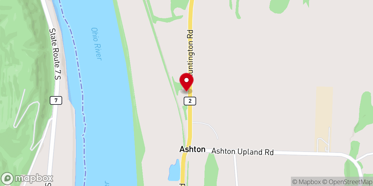 Map showing location of Ashton Baptist Church
