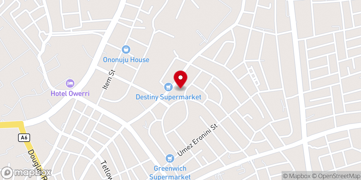 Map showing location of Assemblies Of God Church, Ikenegbu