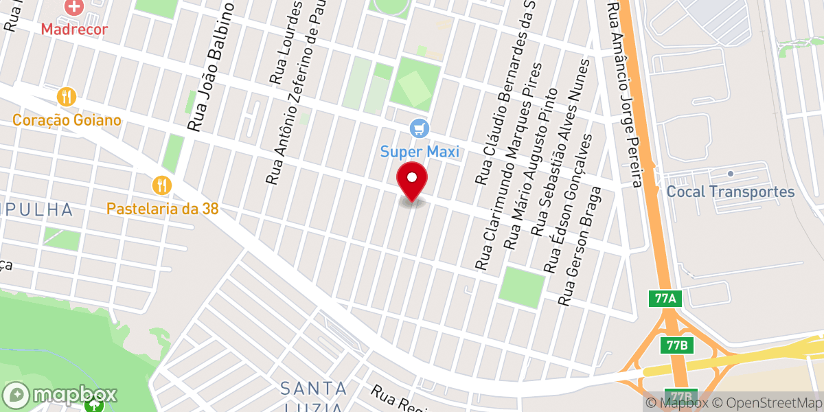 Map showing location of Igreja Batista Ebenézer