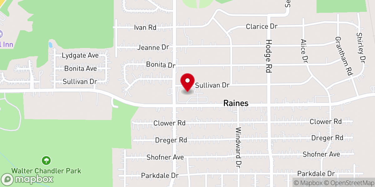 Map showing location of Cummings Street Baptist Church