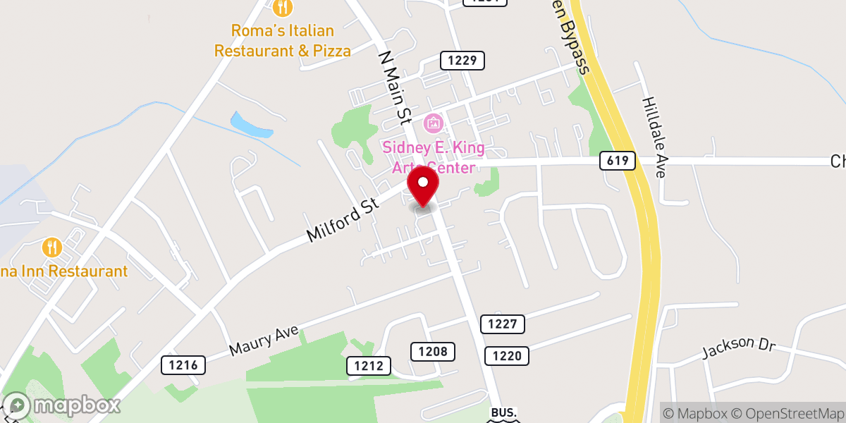 Map showing location of Bowling Green United Methodist Church