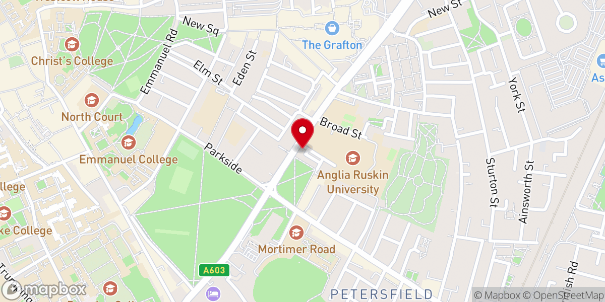 Map showing location of Zion Baptist Church Cambridge UK (ZBC)