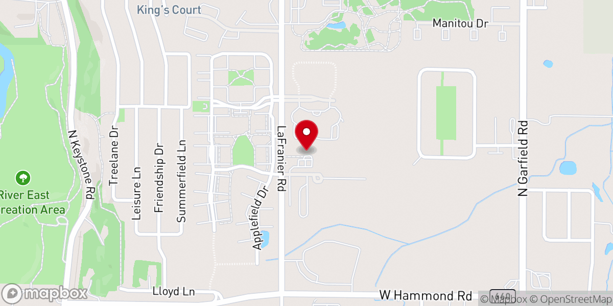 Map showing location of Prince of Peace Evangelical Lutheran Church