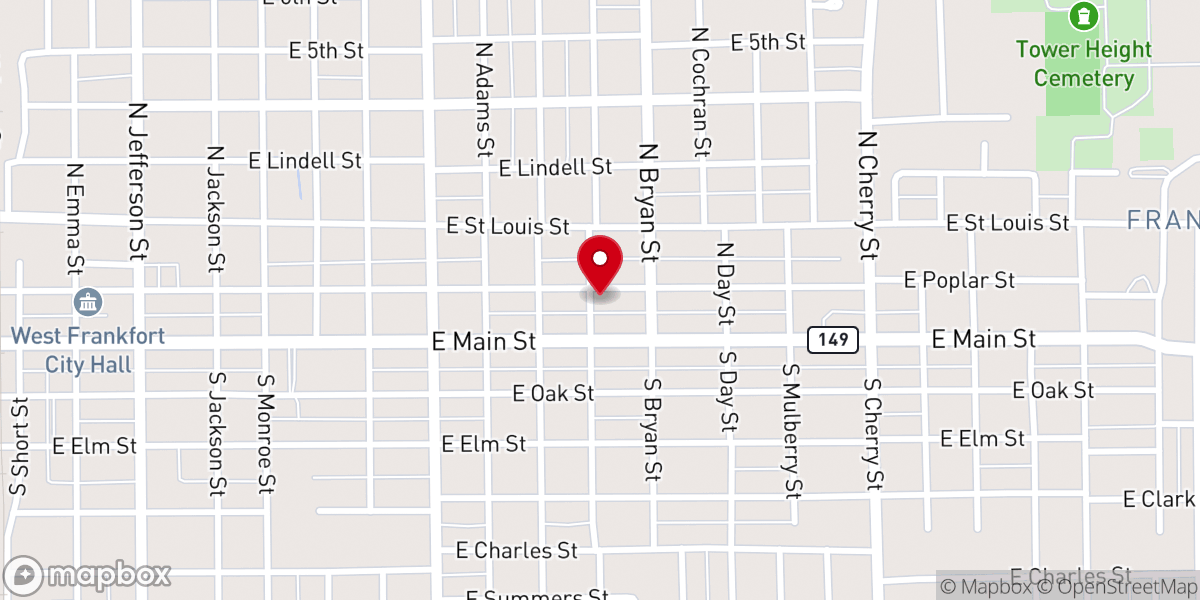 Map showing location of Saint Pauls Lutheran Church