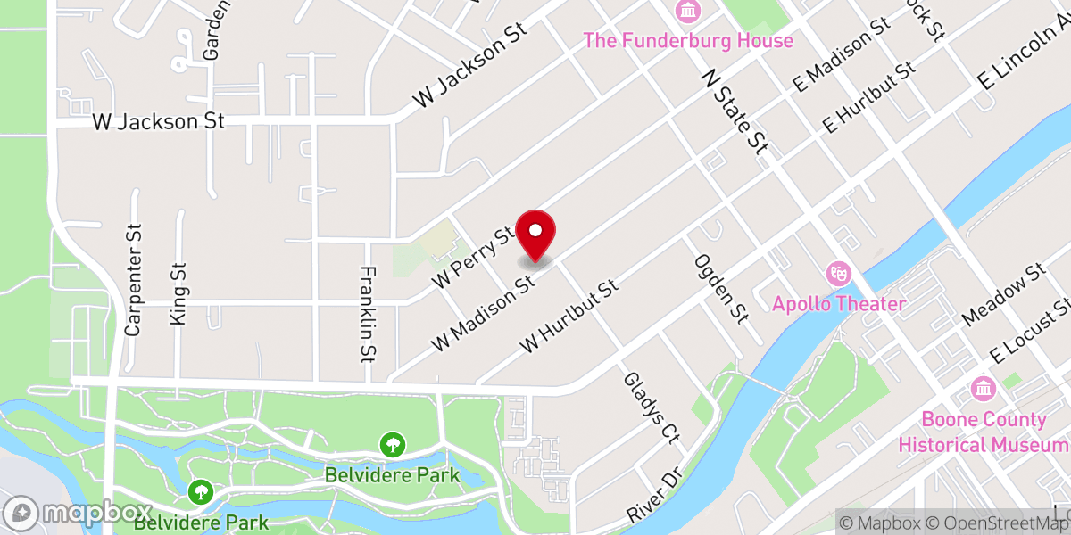 Map showing location of First Presbyterian Church
