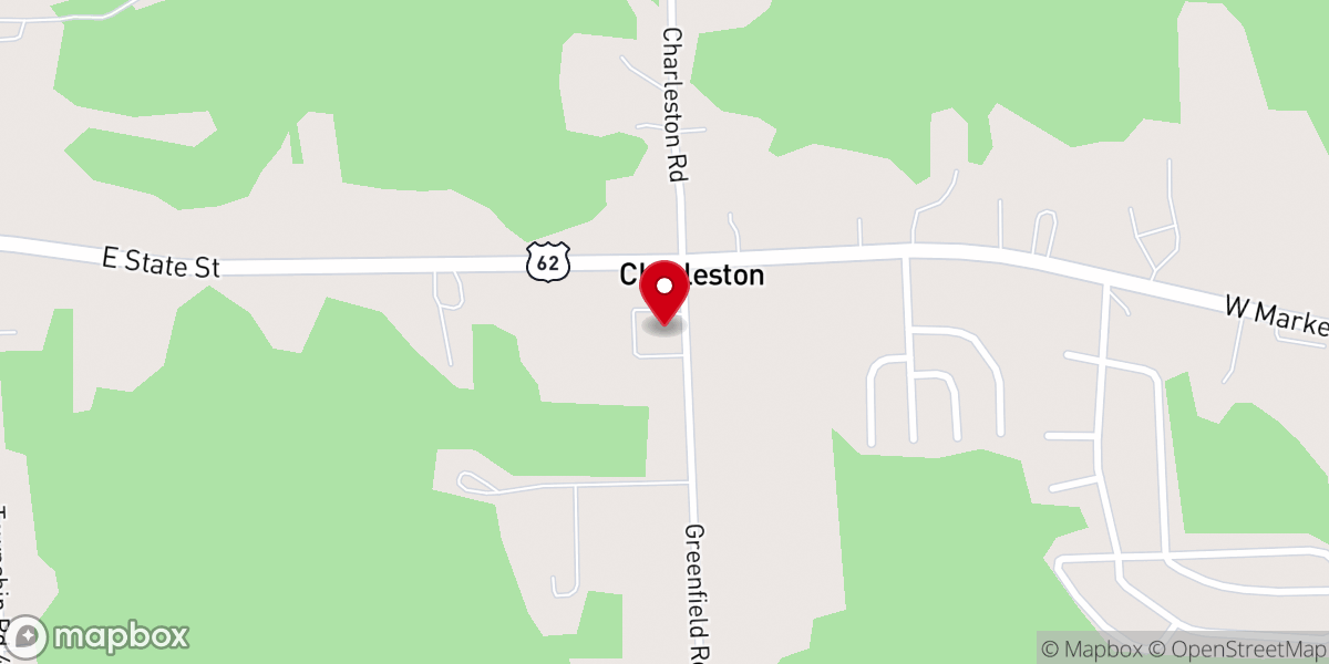 Map showing location of Charleston United Methodist Church