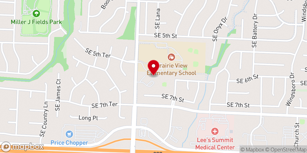 Map showing location of Beautiful Savior Lutheran - LCMS