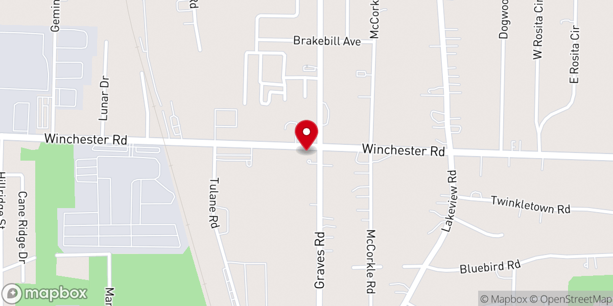 Map showing location of Graves and Winchester Church of Christ