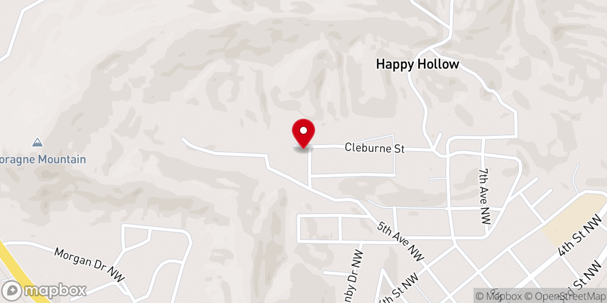 Map showing location of Calvary Baptist Church
